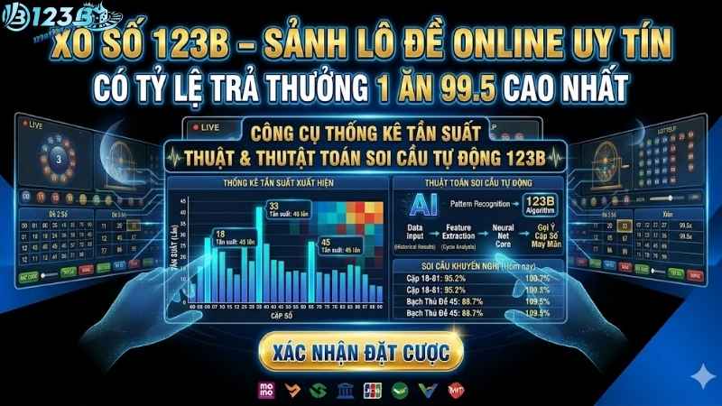 Xổ Số 123B – Sảnh Lô Đề Online Uy Tín Có Tỷ Lệ Ăn 1 Ăn 99.5 Cao Nhất Công cụ thống kê tần suất xuất hiện các cặp số đề và thuật toán soi cầu tự động trên hệ thống 123B