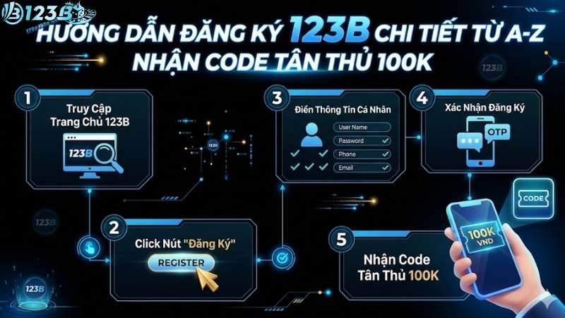 Hướng Dẫn Đăng Ký 123B Chi Tiết Từ A-Z Nhận Code Tân Thủ 100K